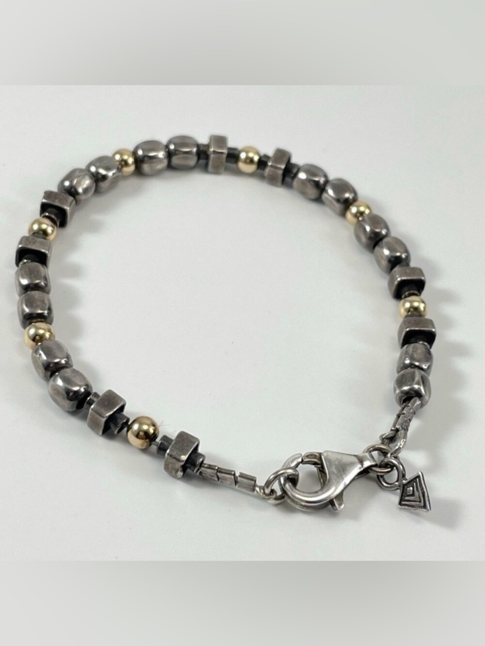 Beautiful Silpada Sterling 925 Silver and 14k Gold Filled Geometric Bracelet